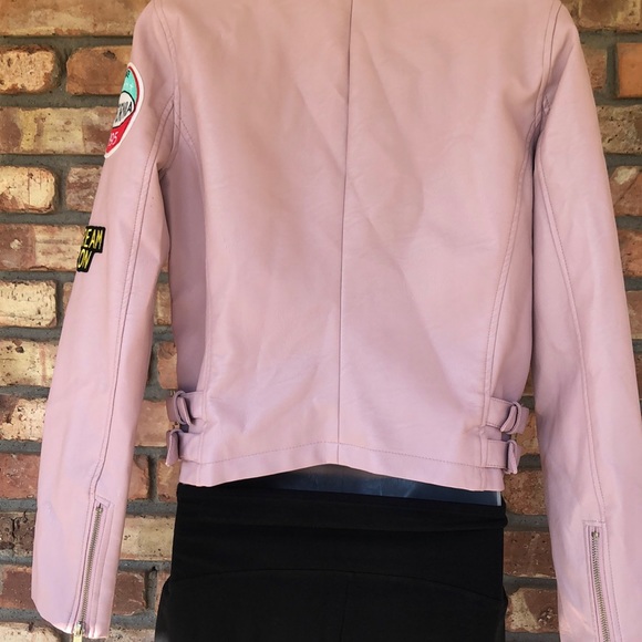 Love Tree pink faux leather bomber jacket. Lowest price today! - Picture 7 of 16
